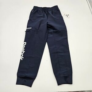 Reebok Boys‎ Youth S 6 7 Navy Blue RBK Spring Knit Pant Slim Fit Cargo